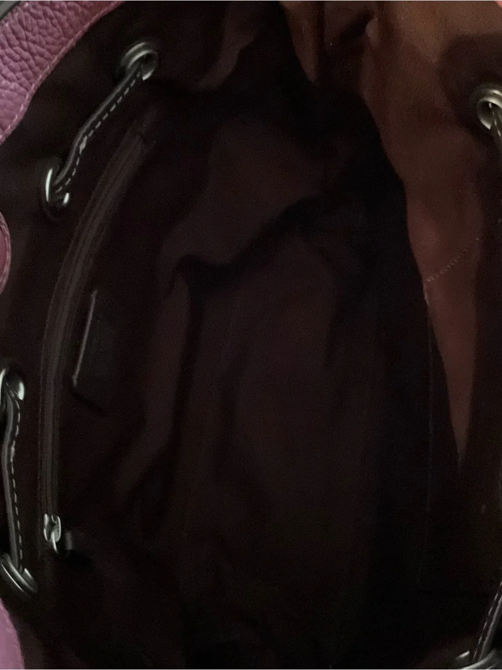 Coach Horse & Carriage Embossed Pebble Leather Convertible Crossbody Mauve Pink